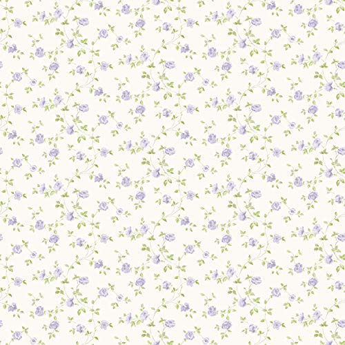 Galerie G67890 Miniatures 2 Small Rose Trail Design Wallpaper, Lilac/White, 10m x 53cm