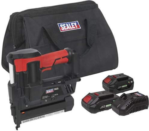 Sealey 20V SV20 Series 18G Cordless Staple/Nail Gun Kit - 2 Batteries - CP20VNGKIT