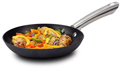 NAVA Atlas Gusseisenpfanne Induktion | Ø 20 cm | Antihaftbeschichtung | zum Braten Schmoren von Speisen | Cast Iron Pan Skillet | Gusseisen Pfannen | Bratpfanne Gusseisen | Eisenpfanne