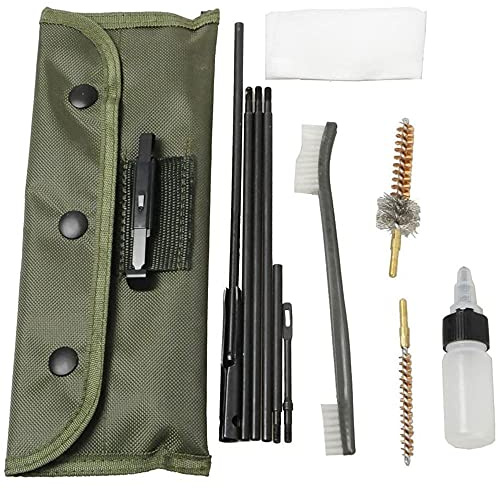 ANCLLO-Reinigungskits Gewehrbohrungs-Reinigungskit Set Schussreiniger Bürstenstangenwartung für Kaliber .22cal .223 556 mit langlebigem Beutelzubehör