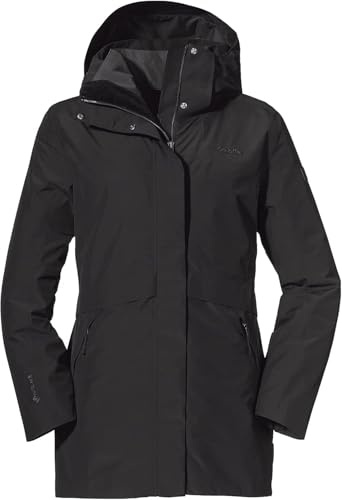 Schöffel Damen 3in1 Parka Warschau L, wind- und wasserdichte Winterjacke, Parka aus Gore-Tex mit wattierter, herauszippbarer Innenjacke