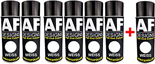 Alex Flittner Designs 6+1 Spritzfüller Spritzspachtel Spraydose Weiss | 1K Spritzspachtel/Spritzfüller mit ausgezeichneter Haftung und sehr hoher Füllkraft