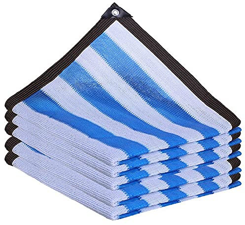 Grüne Streifen Outdoor Schattennetz,Einfacher Zu Hängendes Schattiernetz,Sichtschutznetz,Beständige Garden Sonnenschutznetz,für Home Flowers Patio Balkon Pflanze,Mit Seil (11mx11m/36.1ftx36.1ft)