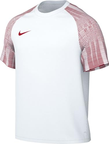 NIKE DH8031-100 M NK DF ACADEMY JSY SS T-Shirt Men's White/University RED/University RED Size L