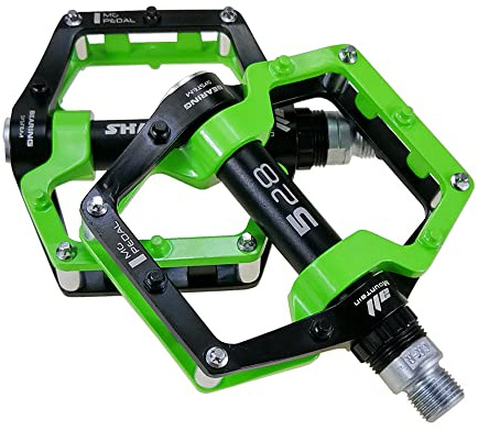 FrontStep Two Farbe Magnesium Aluminium Anti-Rutsch-Pedale Leichte Fahrradpedale für BMX/MTB/Mountainbike-Pedale mit hochwertigen Cr-Mo-Stahlachsen (Grün)