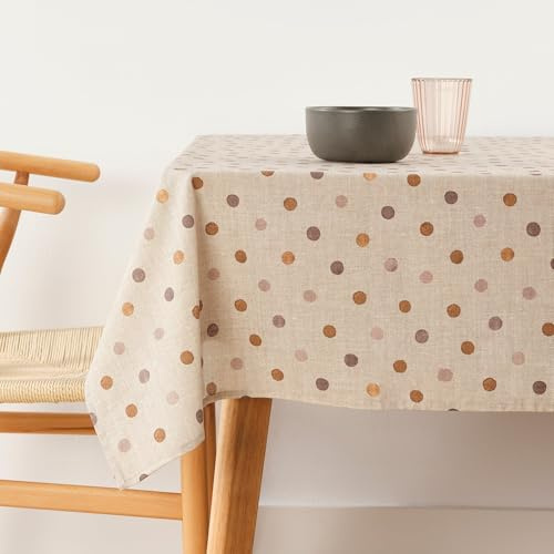 BELUM | Mantel XL 300x140 cm Fläckfri 100% hartsad bomull, bordsduk, vaxduk, tvättbar, bordsduk, vattentät, fläckborttagningsmedel Flytande avvisande