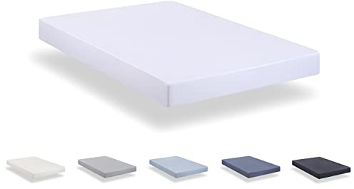 Todocama - Sábana Bajera Ajustable de Microfibra cepillada Extra Suave. (Cama 90 x 190/200cm, Blanca)