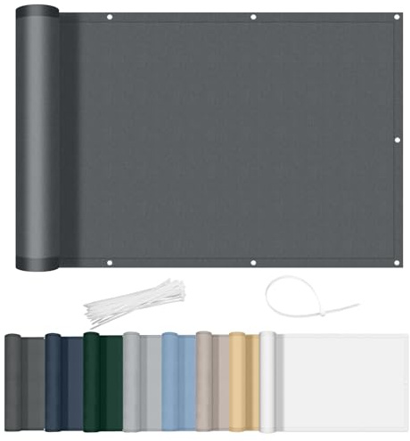 AXT SHADE Balkon Sichtschutz Wetterfest 150x600cm Balkonverkleidung Balkonabdeckung Balkonbespannung Blickdichte Windschutz und UV-Schutz mit Kabelbinder für Balkongeländer-Anthrazit