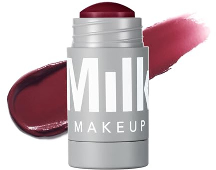 Milch Makeup Lippe + Wange, Quickie (tiefe Pflaume) - 0,21 fl oz - Creme Rouge & Lippenfarbe - Baubar & mischbar - 1.000+ Wischbewegungen pro Stick - Nicht komedogen - Vegan, tierversuchsfrei