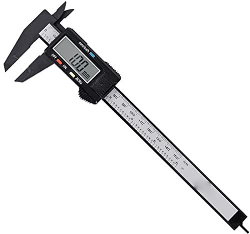 XTYPE Calibre electrónico digital Vernier de 150 mm micrómetro métrico/pulgadas regla digital herramienta de medición grande (color: rojo)