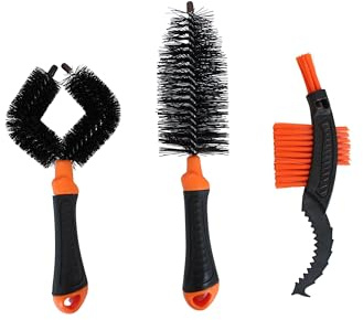 Bürstenset Fahrrad 3-teilig - Rahmenbürste Kettenbürste Fahrrad Bürsten Rundbürste Fahrradbürstenset Bürste