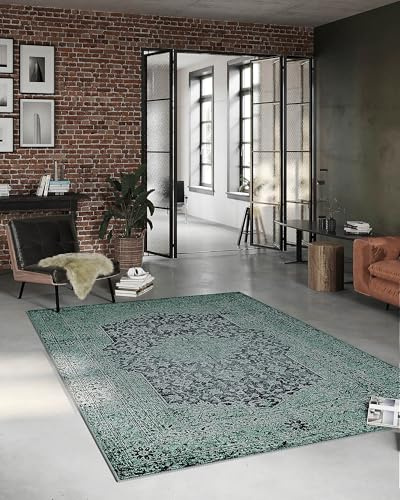 Wecon Home 2nd Avenue Kurzflorteppich, 240 x 340 cm, dunkelgrau | moderner Kurzflor Teppich im orientalischen Design für Wohnzimmer, Schlafzimmer, Arbeitszimmer oder Kinderzimmer