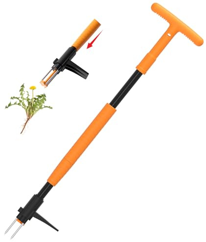 Weed Puller Tool, Fully Stand Up Weeding Tool With 3 Claws - Zero Bending and Back Saver, Effortless and Efficient Weed Remover, Durable and Lightweight Weeder, Ideal for Effortless Weed Removal