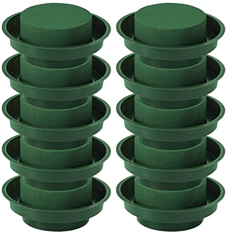 Arrovarp Flower Arrangement Kit Floral Foam, 10 Green Round Floral Foam With Bowl, Green Round Wet Foam, Flower Foam With Bowl Green Flower Foam Flower Arrangement Kit With Tray