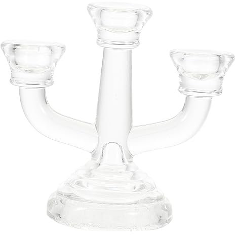 Glaskandelaber 3-armig aus Glas, Moderner Tischkandelaber