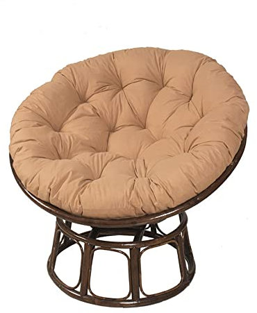 YeGang Papasan Stuhlkissen, rund, weich, dick, für Papasan-Sessel, Rattan, für Garten, Außenbereich, Balkon und Wohnzimmer (110 x 110 cm, khaki)