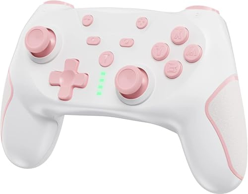 Matbip Wireless Pro Controller for Switch/Switch 2/Switch Lite/Switch OLED, wireless controller for switch with 2 back buttons, 3-level TURBO adjustable (Pink)