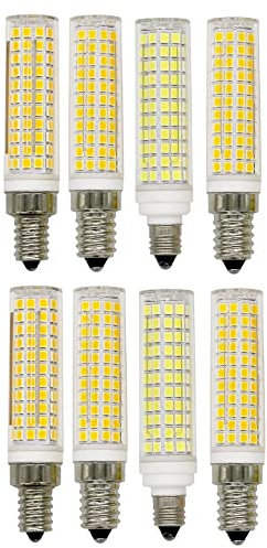 fortunate lights 10Pcs AC110V/220V 136 Leds Dimmable LED Bulb 15W E14 E12 E11 LED Corn Crystal Chandelier Light Source LED Ceramic Lamp(E11,Cold White 110V)