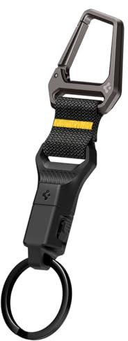 Spigen Life Karabiner mit Magnetischer Schlüsselanhänger | Abnehmbarer Schlüssel Organizer | Auto Schlüssel | Carabiner | Keychain - Schwarz