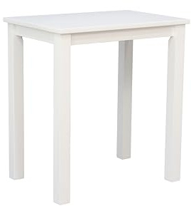 Woodroom Kota Esstisch aus Massivholz 70 x 50 cm, Weiß, kompakter Tisch für kleine Räume