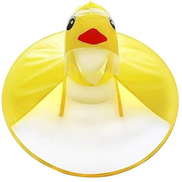 SENIURIS Manteau de pluie pliable en forme de canard pour enfants, cape parapluie en forme d'OVNI.