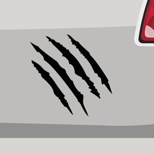 Stickerfreaks Aufkleber - Vier Kratzer Tiger Katze Beast - Sticker, Folienaukleber für Auto, Motorrad, Fahrrad, Laptop, LKW (6x6cm | Schwarz)