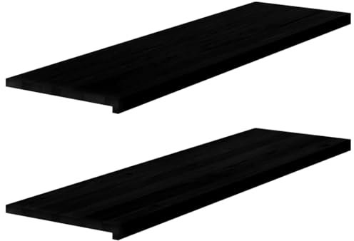 qohoio Davanzali 2 pz Marrone Scuro 140x40x2 cm Legno Massello Rovere,Davanzali per Finestre,per Interni,Davanzale Interno,Soggiorno,Decorazione-4009203