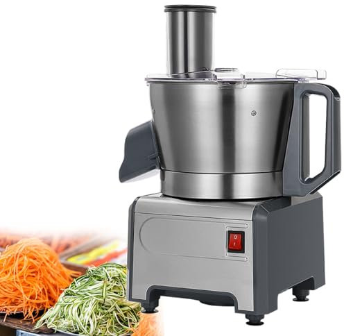 Cortadora de Verduras Eléctrica, Cortadora de Alimentos Multifuncional 3 en 1, Picadora de Verduras de 300 W para Cortar, Triturar, Cortar en Cubitos y Rebanar, para Uso Comercial y Doméstico