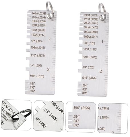ULTECHNOVO 2pcs High Precision Weld Inspection Gauge Stainless Steel Sheet Metal Measuring Tool Numerals for Easy Reading