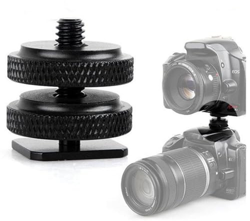 Adattatore per montaggio a slitta a caldo per fotocamera, da 1/4 di pollice a doppio dado a vite per treppiede, convertitore a vite per treppiede fotografico per monitor da campo