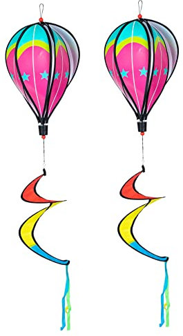 SUPVOX 2pièces Décorations De Montgolfières Et Moulins à Vent Suspensions pour Aménagement Extérieur Montgolfières Spirale Décorations De Jardin Girouettes De Jardin