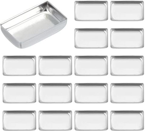 PH PandaHall 80pcs Empty Pans Aluminum Palette Pans Small Make Up Tins Rectangle Eyeshadow Palette Blush Lipstick Organizer for DIY Makeup Pressed Palettes Cosmetic 16x9.5x3.5mm