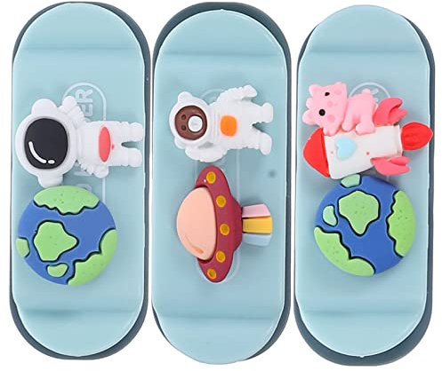 Lurrose 3pcs Cable Plug Retainer Clips Adhesive Wire Holders for Cables Organiser Cartoon Shape for Home