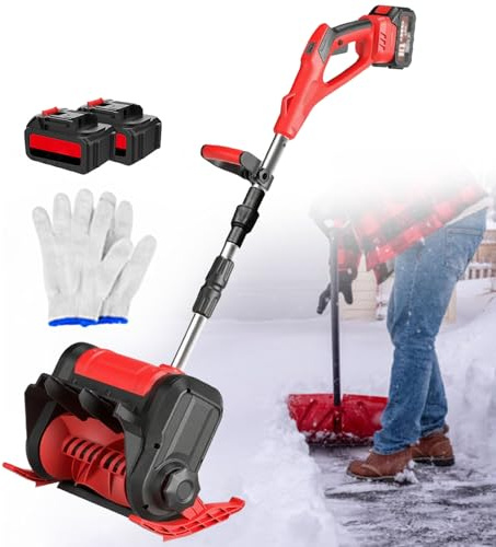 Electric Snow Shovel, Compact Handheld Snow Removal Equipment, Rechargeable Outdoor Snow Thrower, 3-Way Chute Control, Cleaning Width Up To 30 cm, for Yard/Farm/Road