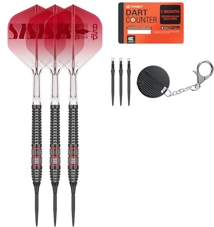Target Darts Nathan Aspinall Steel Tip 95K Dart Set, 24G | 95% Tungsten Darts, K-Flex No.2 Flights & Shafts, Swiss Storm Black & SP Tool Included | Player Edition Professional Dart Sets