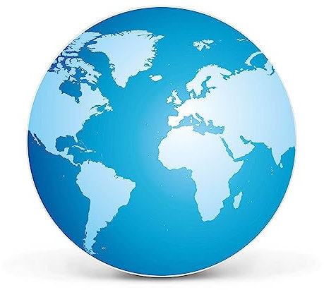 banjado Magnettafel Ø 47cm Weiß - Magnetwand aus Metall - Magnetpinnwand als Memoboard - Pinnwand Magnettafel Küche, Büro, Kinderzimmer inkl. 4 Magnete & Montageset - Weltkarte