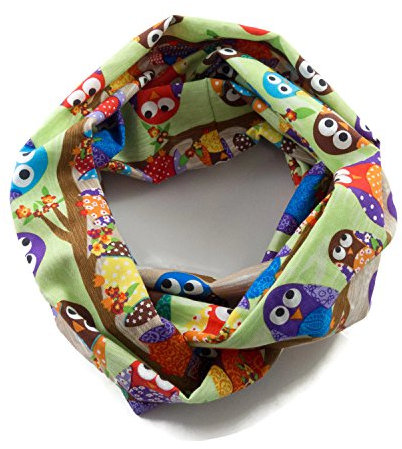 Kinder-Loop Schlauchschal Eulen auf Ästen bunt - 100% Baumwolle - bettina bruder®