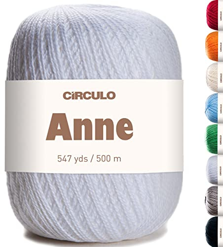 CÍRCULO – Hochwertige Wolle zum Stricken & zum Häkeln | 100% Baumwolle mercerisiert - 500m - Qualität seit 1938 (weiß)