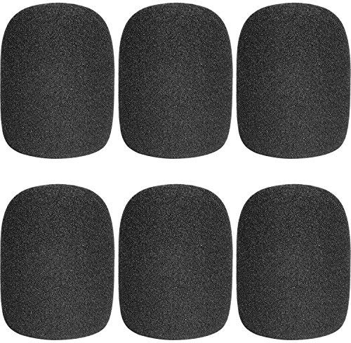 ChromLives Microphone Mic Covers Foam Black Handheld Mic Windscreen Microphone Foam Cover Perfect Pop Recording Top Grade 6 Pack