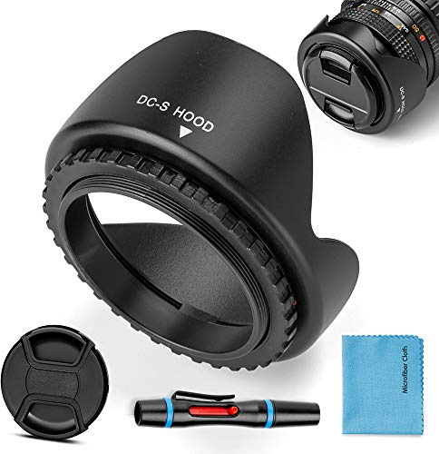 Reversible 52mm Lens Hood,Fotover Universal Tulip Flower Lens Hood Sun Shade with Centre Pinch Lens Cap for Canon Nikon Sony Pentax Olympus Fuji Camera