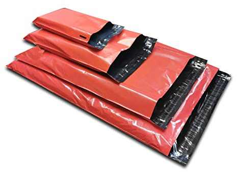 50 Färgade blandade plastpostpostpostpåsar Röd