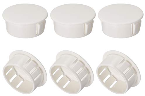 sourcingmap 6pcs Mounting 25mm X 11mm White Nylon Round Snap Panel Locking Hole Plugs Cover