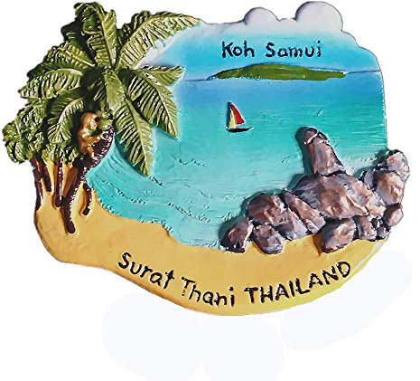Aimant de réfrigérateur 3D Koh Samui Surat Thani Thaïlande Souvenir Touriste Collection Cadeau Décoration Maison & Cuisine Aimant de réfrigérateur Thaïlande