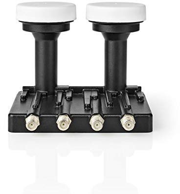 LNB - Monoblocco quadruplo 6.0 ° - Connessione d'uscita: 4x connettore a F. - frequenza di cifre del rumore: 0.85 dB - Guadagno di conversione: 52-67 dB - Nero - Adatto per: Astra+ / Hotbird
