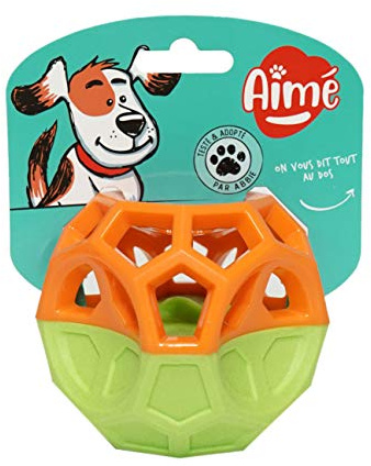 Aime Espace - Juguete de Silicona para Perro, 2 Materiales, con Sonido Integrado, diámetro de 9 cm