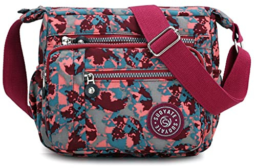 SilverTree Womens Multi Pocket Messenger Cross Body Bag - Travel, Casual, Shoulder Handbag for Shopping, Travel, Hiking, Daily (6)