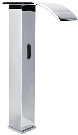 Rubinetto Lavabo Bagno con Sensore a Infrarossi Touchless e Flusso a Cascata in Ottone Anticorrosione per Uso Domestico, Ufficio, Centro Benessere