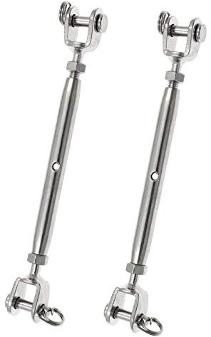 Augiimor Spannschloss aus 316 Edelstahl, 6 mm Gewindedurchmesser, langlebig, wetterbeständig, für Drahtseilkabel, 2 Stück