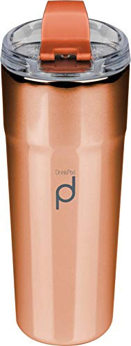 Drink Pod Stainless Steel Reusable Coffee Tumbler, Metallic Copper, 500ml