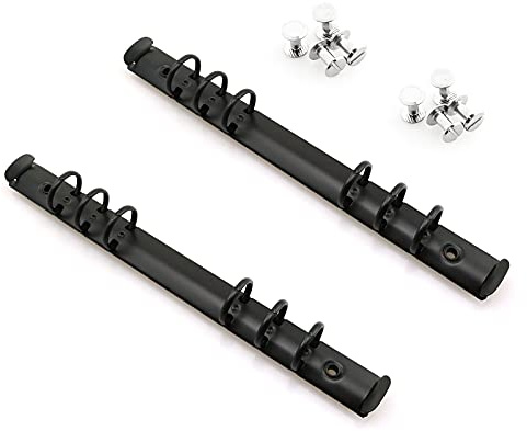 heyous 2pcs A5 Notebook 6-Hole Ring Binder Mechanisms 1.9cm Diameter Black Color Metal Clip Ring Binder DIY Fill Paper Storage Folder Accessories